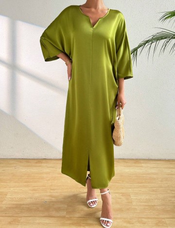 Rochie maxi Shein, verde maslin