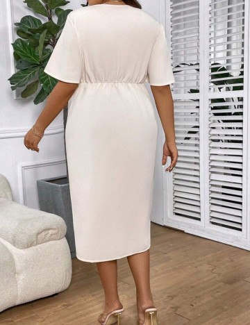 Rochie midi Shein Curve+, crem