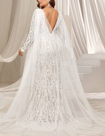 Rochie de mireasă Shein Curve+, alb