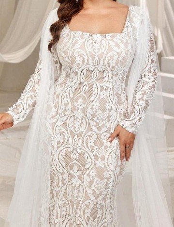 Rochie de mireasă Shein Curve+, alb