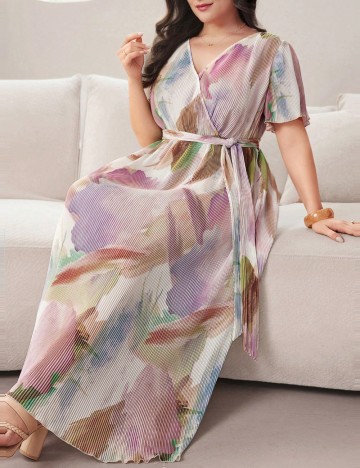 Rochie maxi Shein Curve+, mix culori