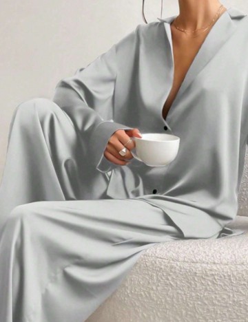 Compleu pijamale Shein, gri