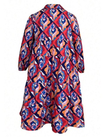 Rochie midi Shein Curve+, mix culori