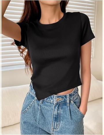 Tricou DAZY by Shein, negru