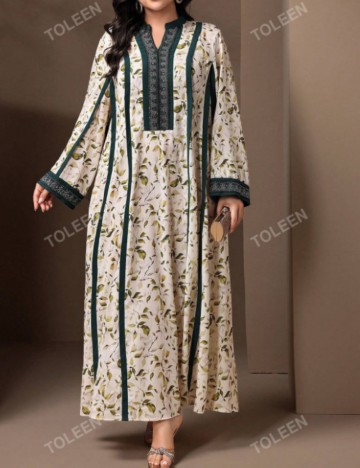 Rochie maxi Shein Curve+, mix culori