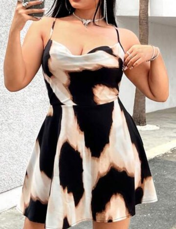 Rochie mini Shein Curve+, mix culori