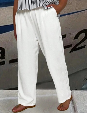 Pantaloni Shein, alb