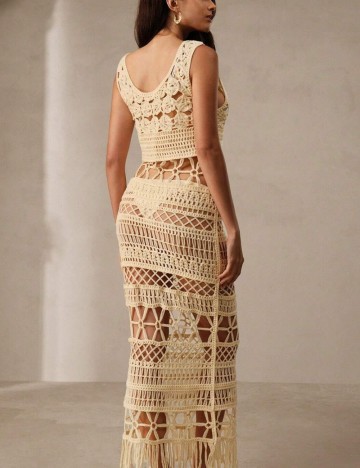 Rochie midi Shein Anewsta, bej