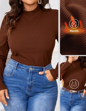 Bluză Shein Curve+, maro