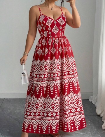 Rochie maxi Shein Curve+, mix culori