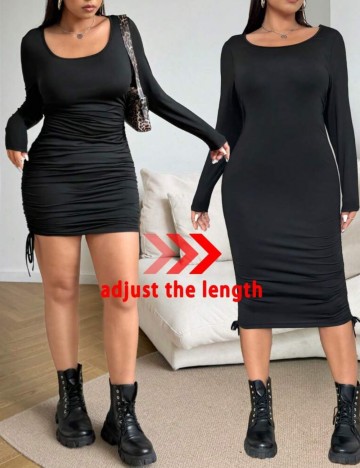 Rochie midi Shein Curve+, negru