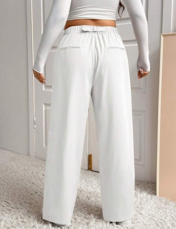 Pantaloni Shein Curve+, alb