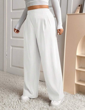 Pantaloni Shein Curve+, alb