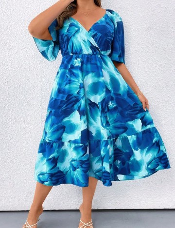 Rochie midi Shein Curve+, albastru