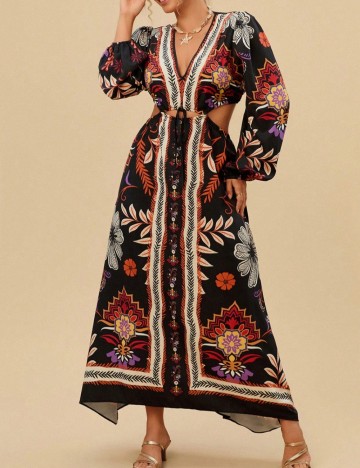 Rochie maxi Shein Curve+, mix culori