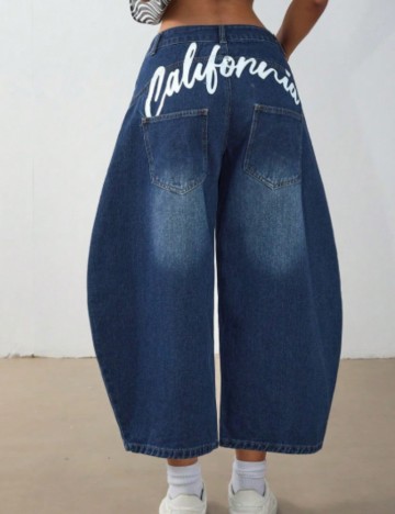 Jeans 3/4 Shein, albastru