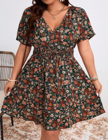Rochie mini Shein Curve+, mix culori