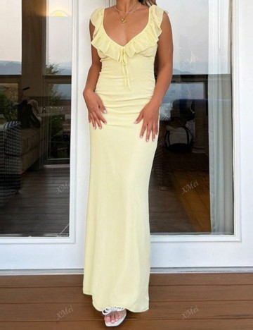 Rochie midi Shein, galben