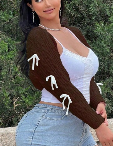 Cardigan Shein Curve+, maro