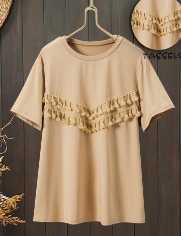 Tricou Shein Curve+, bej