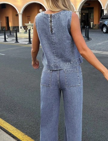 Top Shein, albastru