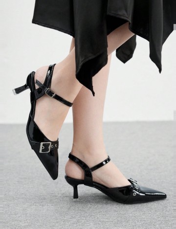 Pantofi cu toc CUCCOO by SHEIN, negru