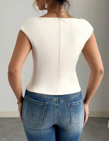 Vestă Shein Curve+, crem