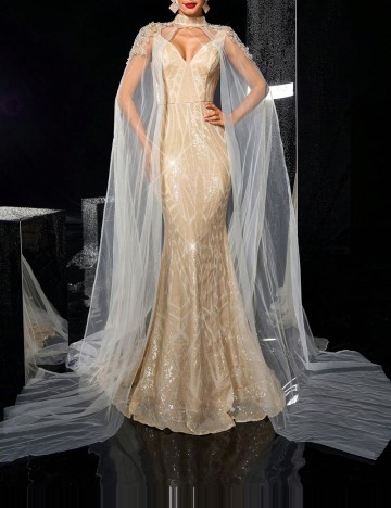 Rochie de ocazie Shein, bej