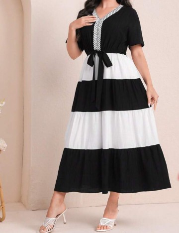 Rochie midi Shein Curve+, mix culori