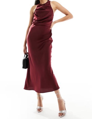 Rochie midi ASOS, vișiniu