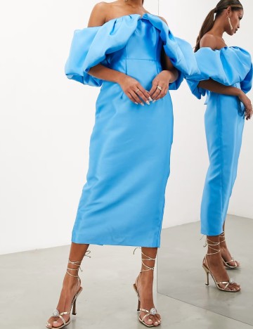 Rochie midi ASOS, albastru