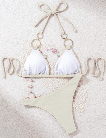 Costum de baie Shein, crem