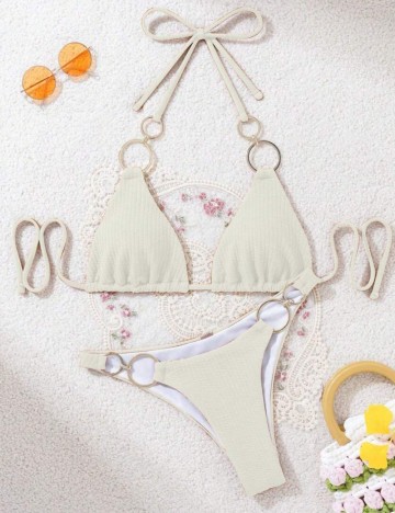 Costum de baie Shein, crem