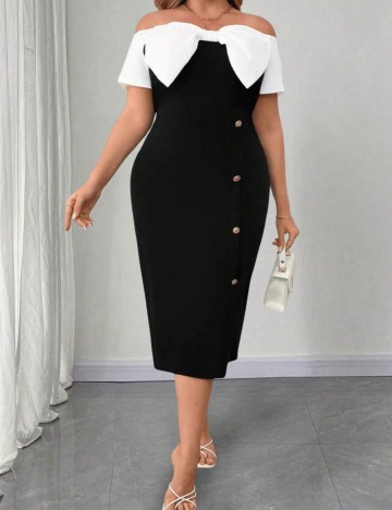 Rochie midi Shein Curve+, mix culori