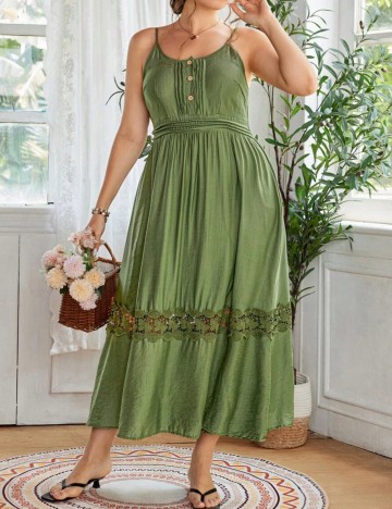 Rochie midi Shein Curve+, verde