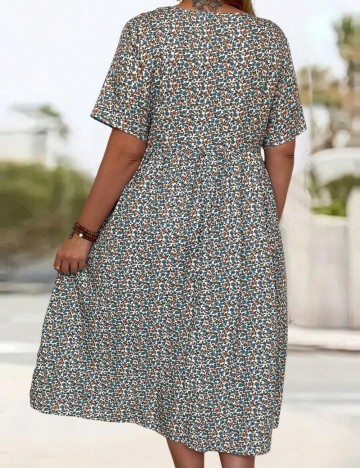 Rochie midi Shein Curve+, mix culori