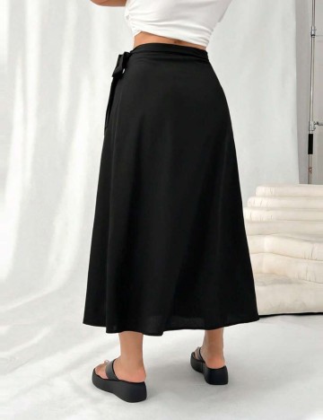 Fustă midi Shein Curve+, negru