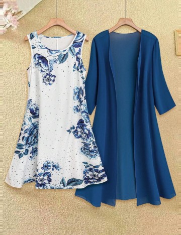 Set Rochie și Cardigan Shein Curve+, mix culori