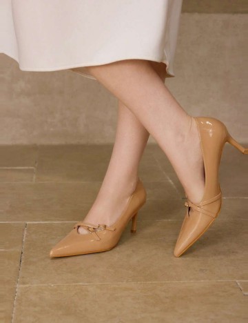 Pantofi cu toc MOTF by Shein, bej