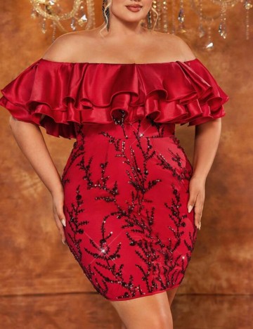Rochie mini Shein Curve+, roșu