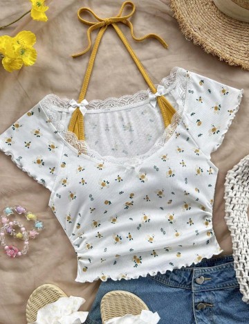 Top Shein Curve+, alb