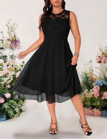 Rochie midi Shein Curve+, negru