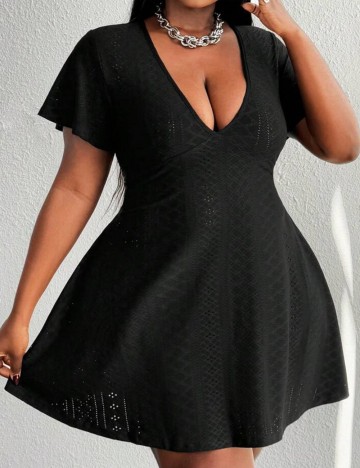 Rochie mini Shein Curve+, negru