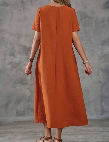 Rochie midi Shein Curve+, cărămiziu