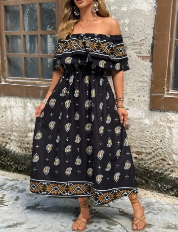 Rochie maxi Shein Curve+, mix culori