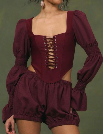 Cămașă MUSERA by Shein, vișiniu