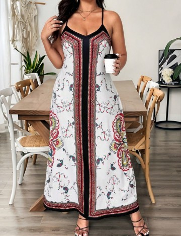 Rochie maxi Shein Curve+, alb