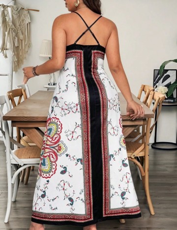 Rochie maxi Shein Curve+, alb