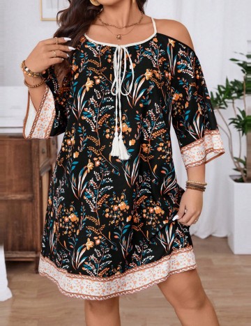 Rochie mini Shein Curve+, negru