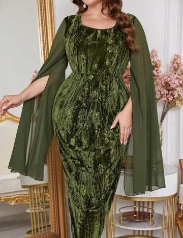 Rochie de ocazie Shein Curve+, verde